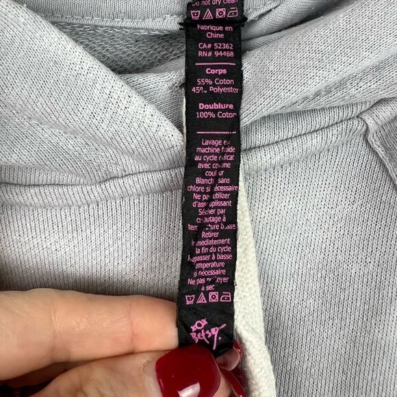 Betsey Johnson Performance Heather Grey Hoodie with Shoulder Laces Small - Picture 11 of 12
